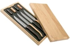 Laguiole En Aubrac Set De Couteaux à Steak 4 Pièces Avec Portes-couteaux En Bois