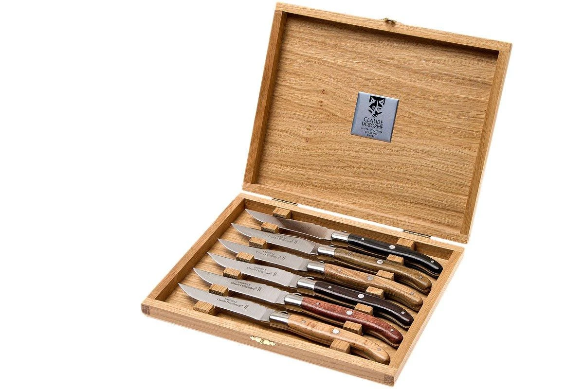 Claude Dozorme Laguiole Coffret De Couteaux à Steak 6 Pièces, Bois Variés 3 Claude Dozorme Laguiole Coffret De Couteaux à Steak 6 Pièces, Bois Variés
