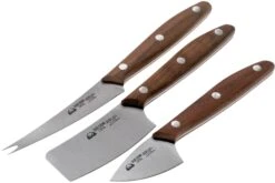 Due Cigni 1896, 2C1018NO Set De 3 Couteaux à Fromage, Bois De Noyer -Victorinox Soldes DG2C1018NO 03 due signi 1896
