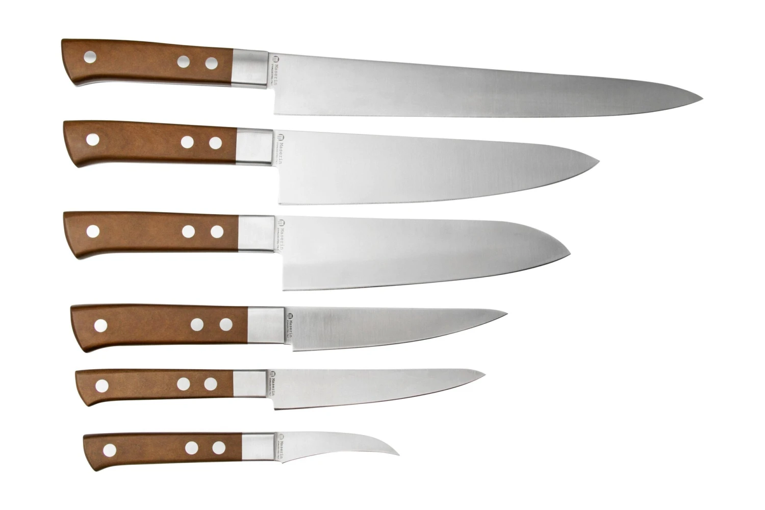 Maserin TEGI 2500TG02-M Set De 6 Couteaux De Cuisine Avec Sac Enroulable, Marron 4 Maserin TEGI 2500TG02-M Set De 6 Couteaux De Cuisine Avec Sac Enroulable, Marron – Image 2