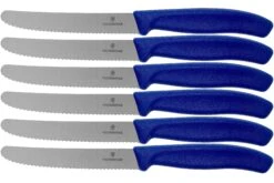 Victorinox SwissClassic 6.7832.6, Set De 6 Couteaux à Tomates Et Couteaux De Table, Bleu