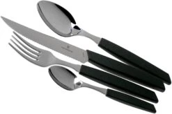 Victorinox Swiss Modern 6.9093.12W.24, Ménagère 24 Pièces Avec Couteau à Steak, Noir