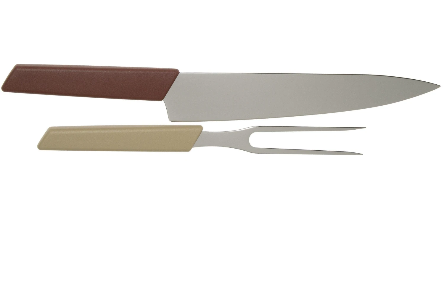 Victorinox Swiss Modern Couteau à Trancher Et Fourchette à Viande, Rouge Et Beige 4 Victorinox Swiss Modern Couteau à Trancher Et Fourchette à Viande, Rouge Et Beige – Image 2