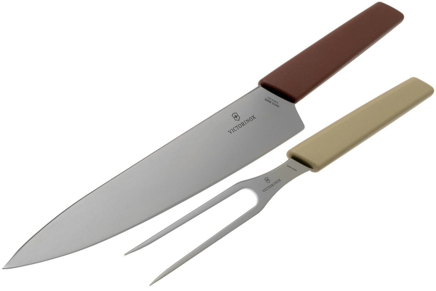 Victorinox Swiss Modern Couteau à Trancher Et Fourchette à Viande, Rouge Et Beige 5 Victorinox Swiss Modern Couteau à Trancher Et Fourchette à Viande, Rouge Et Beige – Image 3